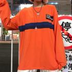 Printed Long-sleeve T-shirt Orange - One Size