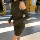 Cold-shoulder Knit Minidress