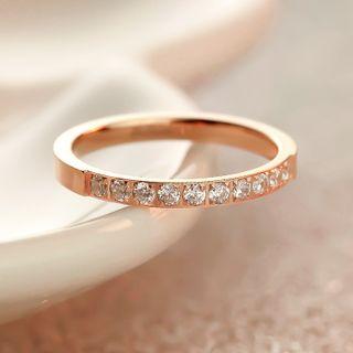 Rhinestone 18k Gold Ring
