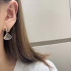 Faux Crystal Fan Dangle Earring 1 Pair - Silver Needle - As Shown In Figure - One Size
