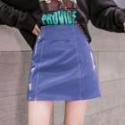 Faux Leather Lam  A-line Skirt