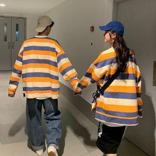 Couple Matching Loose-fit Striped Loose-fit Top