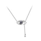 Fashion Creative 316l Stainless Steel Eye Tassel Necklace Silver - One Size
