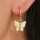 Set: Acrylic Butterfly Pendant Necklace + Dangle Earring