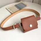 Faux Leather Belt With Belt Bag 276 - Camel - 103cm