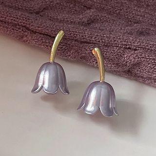 Flower Stud Earring 630 - 1 Pair - Gold & Silver - One Size