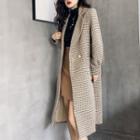 Plaid Long Coat As Shown In Figure - One Size