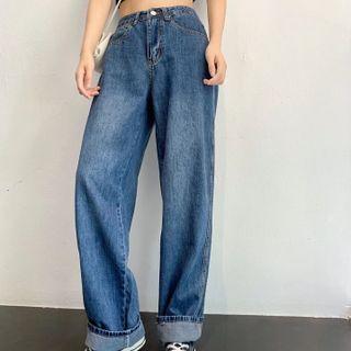 High Waist Loose-fit Wide Leg Jeans