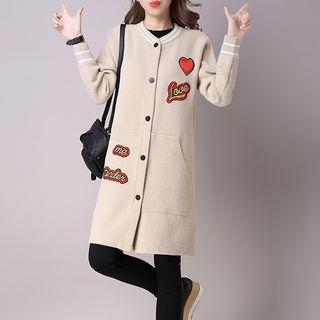 Applique Paneled Buttoned Coat