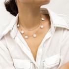 Faux Pearl Layered Necklace 2435 - Gold - One Size