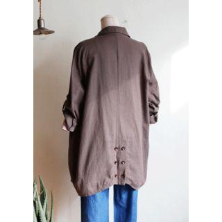 Roll-up Sleeve Long Linen Shirt Jacket
