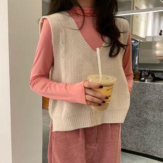 Multi-color V-neck Knit Tank Top