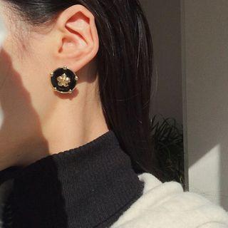 Flower Glaze Disc Earring