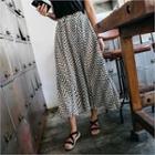 Band-waist Patterned Maxi Skirt