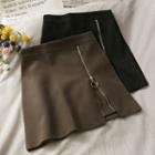 Zipper High-waist Mini Skirt