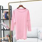 Plain Knit Top Pink - One Size