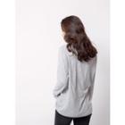 Plus Size Cotton Long-sleeve V-neck T-shirt In 4 Colors
