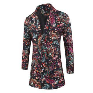 Printed Button-up Coat
