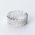925 Sterling Silver Lattice Ring S925 Silver - Ring - Silver - One Size