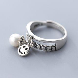 925 Sterling Silver Smiley Face Ring As Shown In Figure - One Size