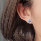 925 Sterling Silver Planet Earring 1 Pair - Blue - One Size