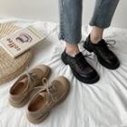 Fishnet Panel Lace-up Shoes