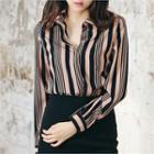 Fly-front Striped Shirt