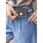 Faux-pearl Chain Micro Belt Bag Black - One Size
