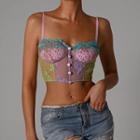 Color Block Lace Cropped Camisole Top