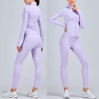 Set: Long-sleeve Zip Jacket + Yoga Leggings