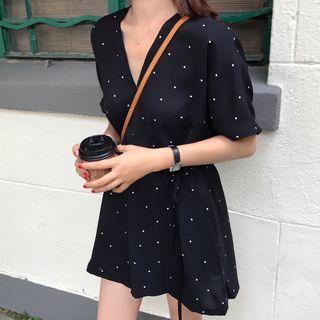 Polka Dot Short-sleeve Playsuit