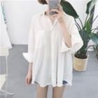 Plain Sheer Shirt White - One Size