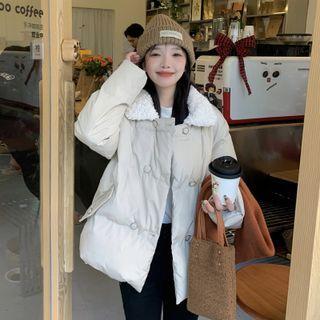 Fleece Collar Double-breasted Padded Jacket