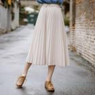 Midi Accordion Pleat Skirt Almond - One Size