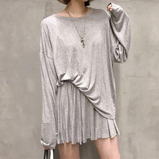Set: Long-sleeve T-shirt + Wide Leg Shorts