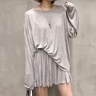 Set: Long-sleeve T-shirt + Wide Leg Shorts