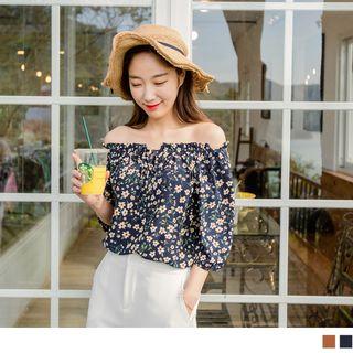 Off Shoulder Floral Print Top