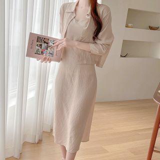 Set: Crop Shirt + Sleeveless Long Dress