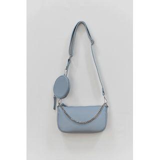 Chain-strap Mini Shoulder Bag With Pouch