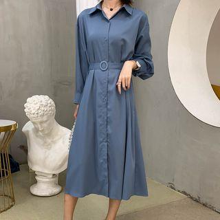 Belted Midi Shirt Dress
