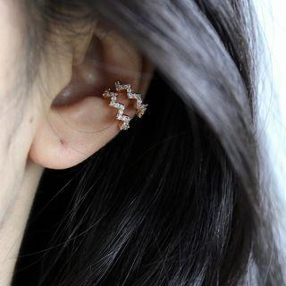 Rhinestone Zigzag Cuff Earring 1 Pair - As Shown In Figure - One Size