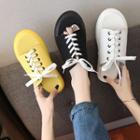 Peep Toe Lace-up Platform Slippers