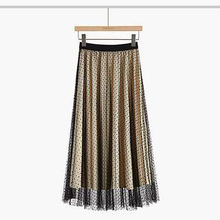 Dotted Overlay Skirt Almond - One Size
