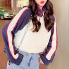 Puff-sleeve Mock-neck Sweatshirt