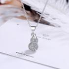 Rhinestone Pendant Necklace Pendent & Chain - Silver - One Size