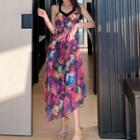 Halter Floral Maxi Sundress As Shown In Figure - One Size
