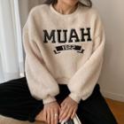 Letter Patch Fleece Pullover
