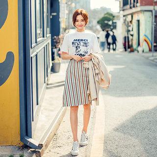 Asymmetric-hem Skirt (2 Designs)