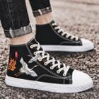 High Top Graphic Print Lace Up Sneakers