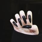 Plain Pointed Faux Nail Tip 694 - Glue - Black - One Size